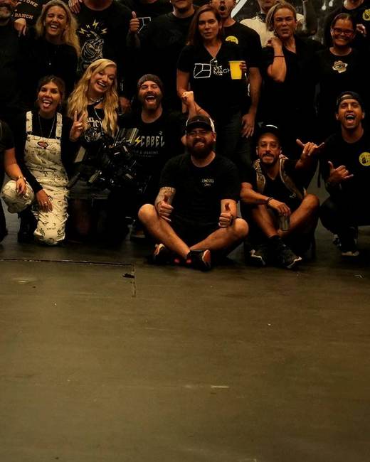 Cascabel crew on set at a music video shoot